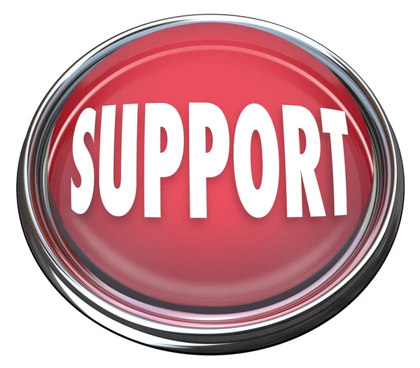 Support Red Round Button Get Help Answers to Questions — Stock Photo, Image