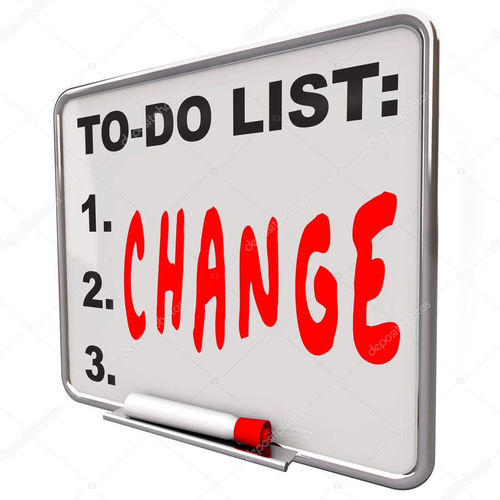 To-Do List Change Word Dry Erase Board Improve