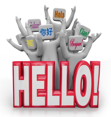 Hello Greeting in Different International Languages clipart