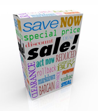 Sale Product Box Words Discount Save Money Package clipart