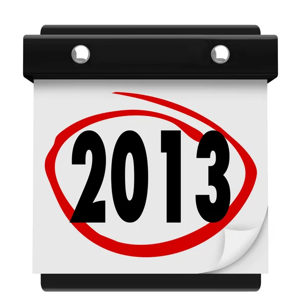 2013 Neujahr Datum Tag im Kalender Feiertagsfahrplan — Stockfoto