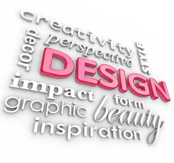 Design ord collage kreativa perspektiv stil — Stockfoto