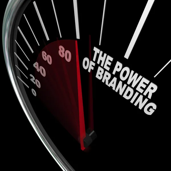The Power of Branding Speedometer Measuring Loyalty — Stock Photo, Image