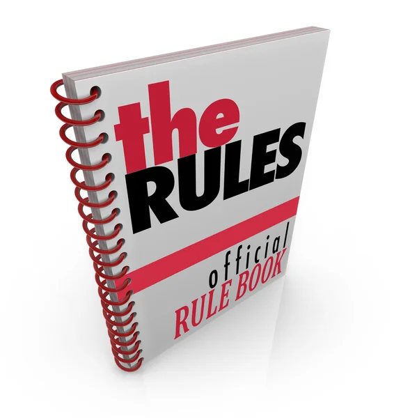 Οι κανόνες βιβλίο επίσημο κανόνα χειροκίνητη κατευθύνσεις — Φωτογραφία Αρχείου