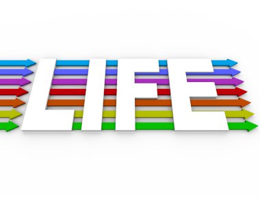 Life Word Colorful Arrows Experience Diversity clipart