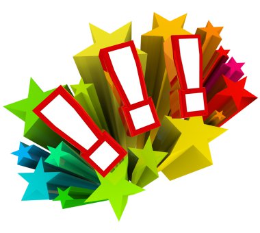 Exclamation Points Starburst Excitement Surprise clipart