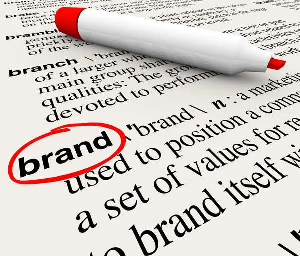 Definizione del marchio Dizionario delle parole Consapevolezza del marketing — Foto Stock