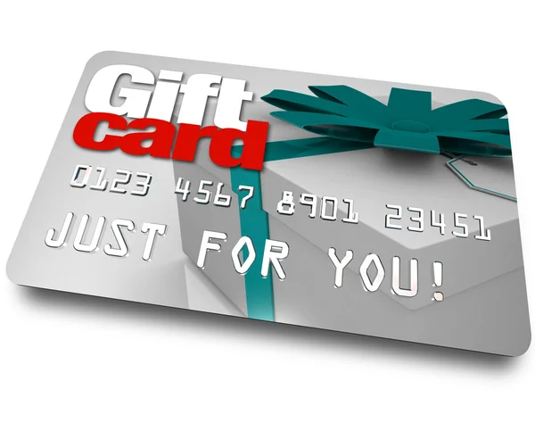 Geschenkenkaart koopwaar kunststof credit gratis winkelen — Stockfoto