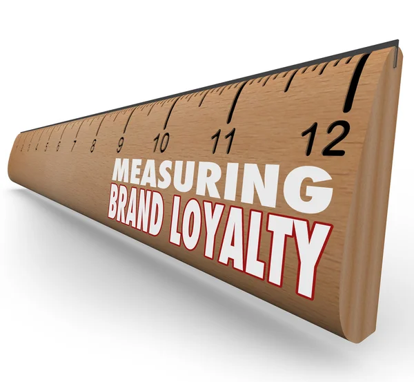 Mäta ditt varumärke lojalitet linjal marketing styrka — Stockfoto
