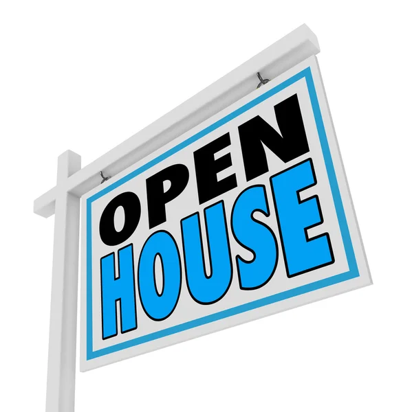 Open House Immobilien Haus zum Verkauf Zeichen Banner — Stockfoto