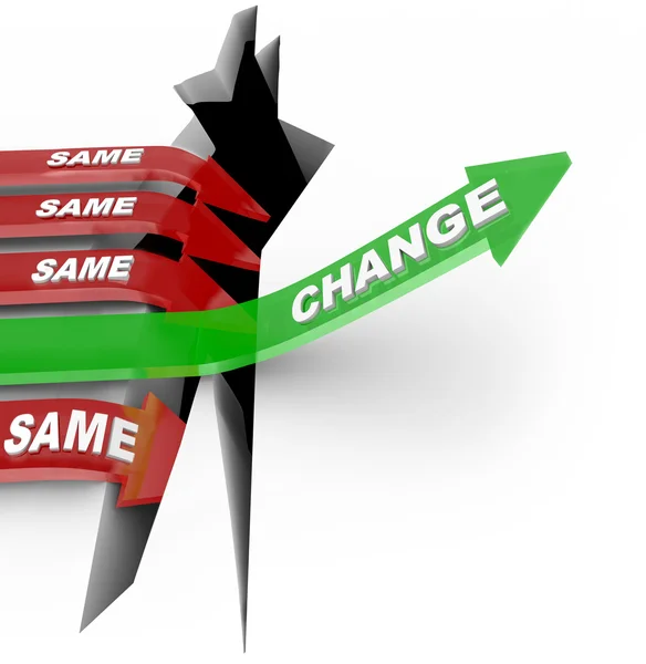 Change Arrow Rises Adapts Vs Same Arrows Failure — Stock Photo, Image