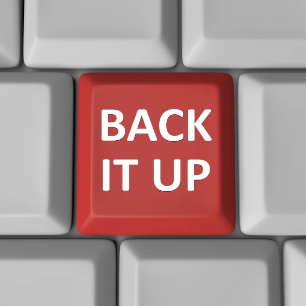 Backup da chave de teclado do computador vermelho — Fotografia de Stock