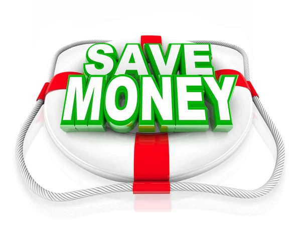 Zapisz pieniądze life preserver budżetu ratunek sprzedaż — Zdjęcie stockowe