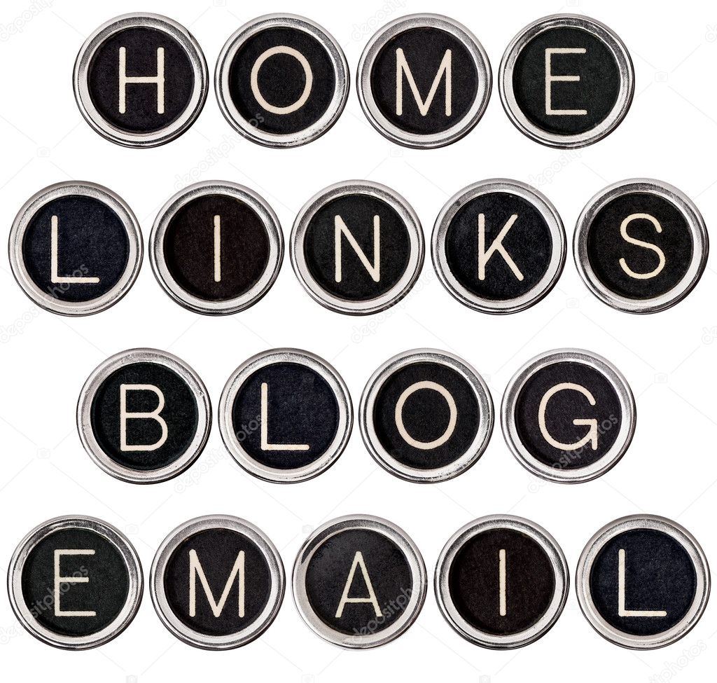 Vintage Blog, Home, Links and Email Keys
