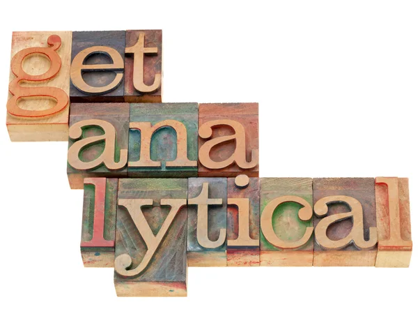 Get analytical in wood type — Stock Photo, Image
