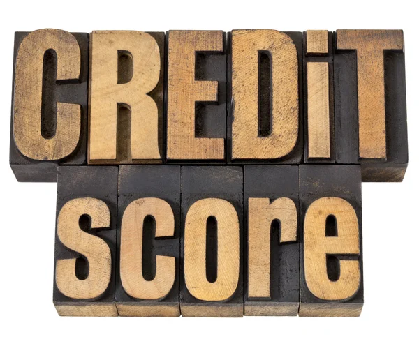 Credit score in wood type — Stock Photo, Image