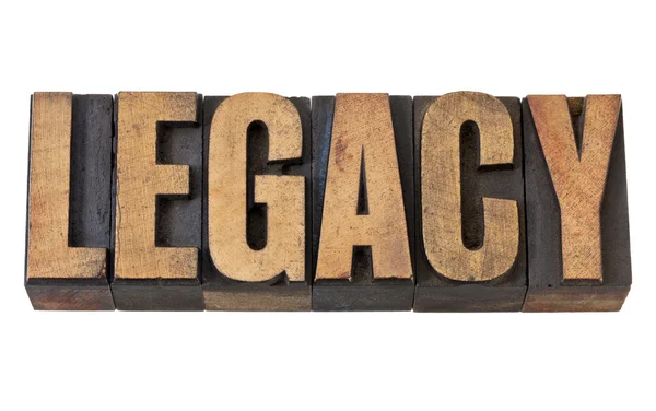 Legacy word in vintage wood type — Stock Photo, Image
