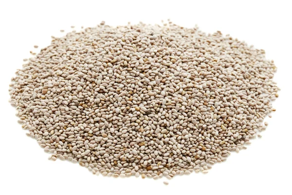 Organic white chia seeds — Stock Photo, Image
