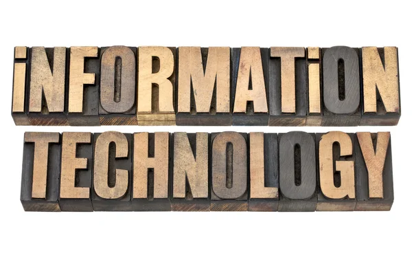Information technology in wood type — Stock Photo, Image