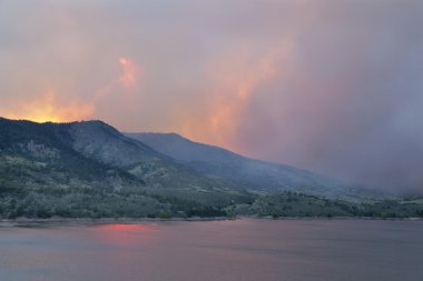 Sky obsured by wildfire smoke clipart