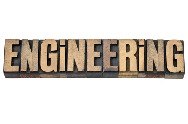 Engineering word in wood type — Stock Photo, Image