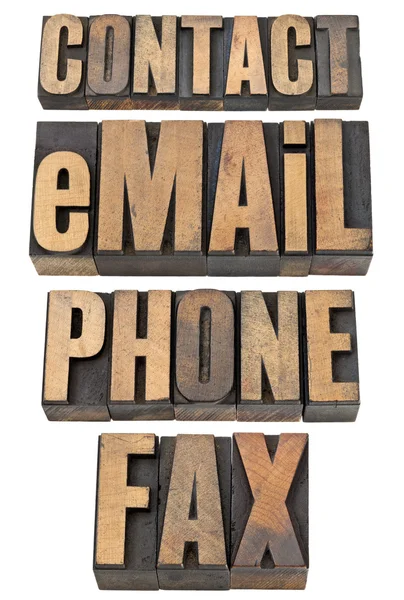 Iletişim, e-posta, telefon, Faks word set — Stok fotoğraf