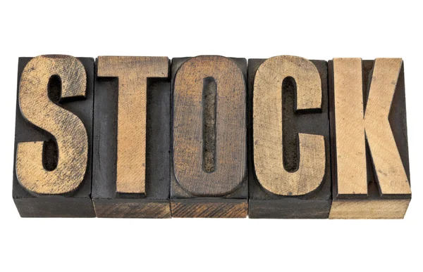 Palabra de stock en madera tipo — Foto de Stock