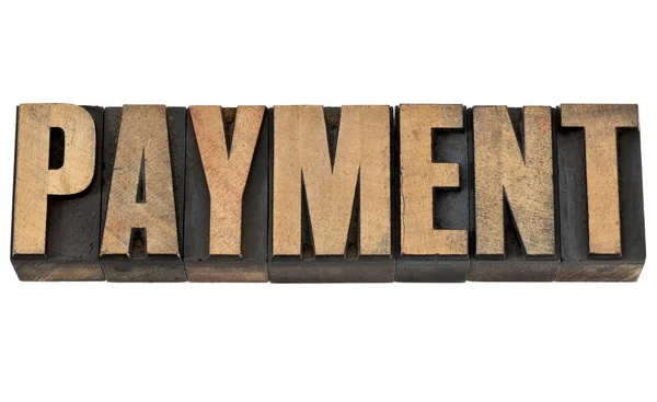 Payment word in wood type — Stock Photo, Image