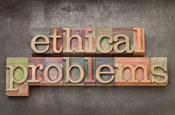 Ethical problems in wood type — Stock Photo, Image