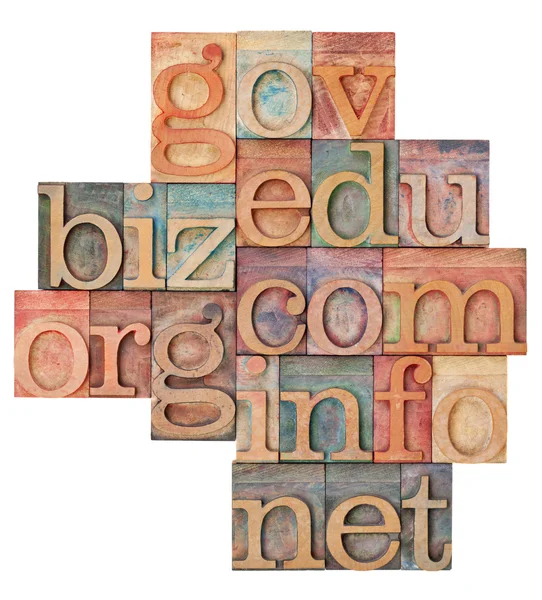 Internet-Domains in Holzart — Stockfoto