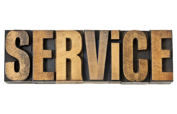 Service word in wood type — Stock Photo, Image