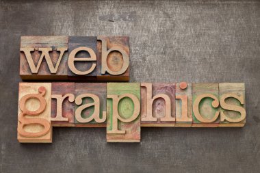 Web graphics in wood type clipart