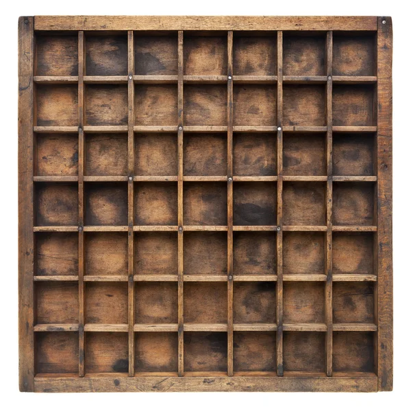 Caixa de madeira vintage typesetter — Fotografia de Stock