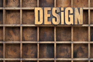 Design concept in wood type clipart