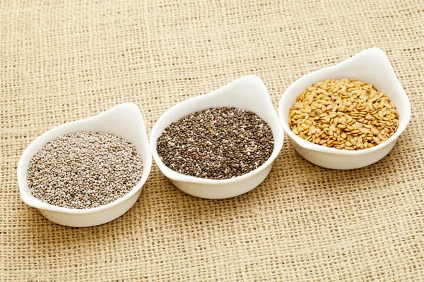 Chia and flax seed — Stock Photo, Image