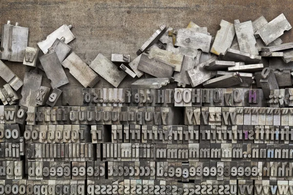 Metal letterpress printing blocks — Stock Photo, Image