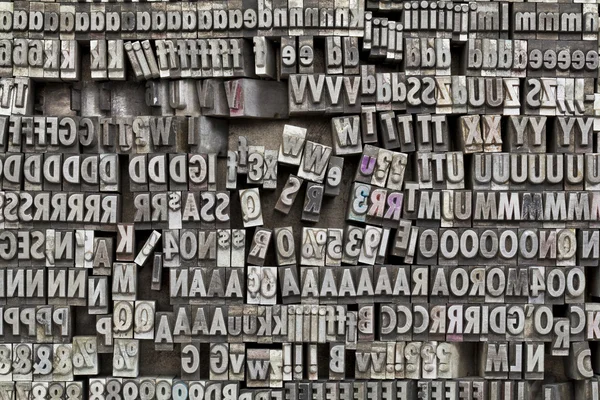 Metaltype letterpress printing blocks — Stock Photo, Image