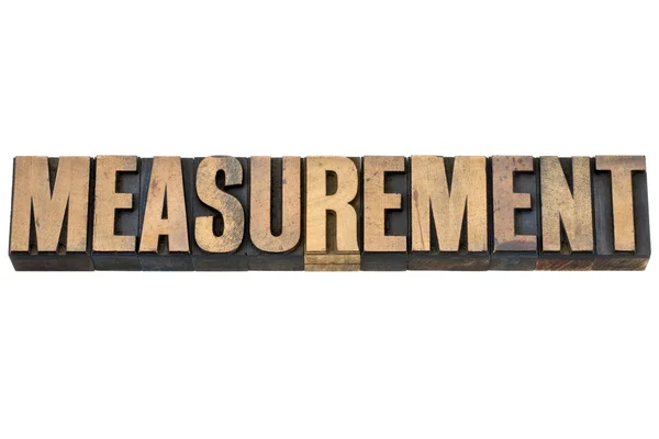 Measurement word in wood type — Stok fotoğraf