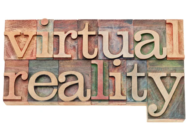 stock image Virtual reality in letterpress wood type