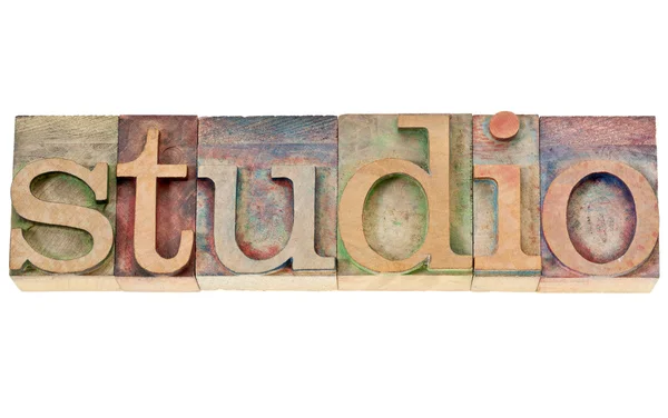 Studio word in wood type — Stock Photo, Image