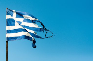 yıkık Yunanistan bayrağı
