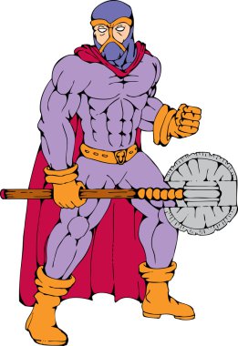 executioner superhero with axe clipart