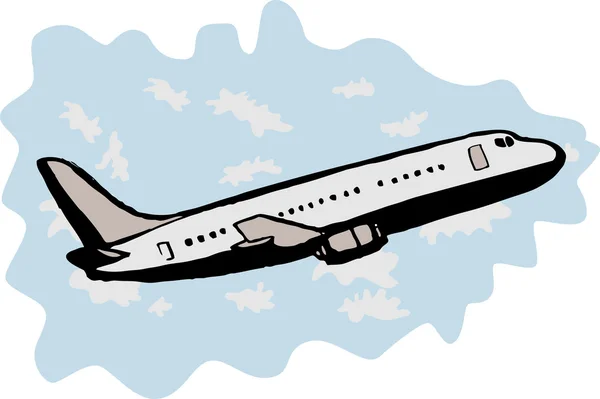 Jumbo jet uçak kalktıktan — Stok Vektör