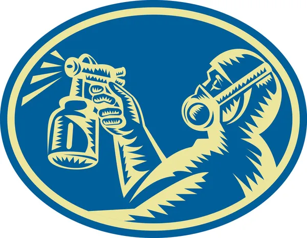 Peintre pulvérisateur pistolet pulvérisation rétro — Image vectorielle