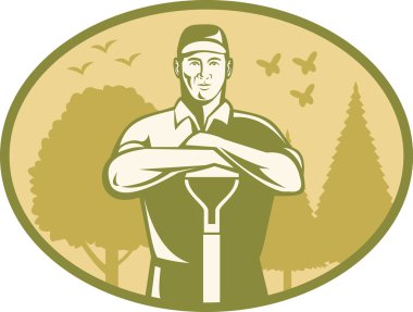 Gardener Landscaper Farmer Retro clipart