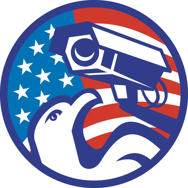 アメリカの白頭鷲セキュリティ カメラ — ストックベクタ