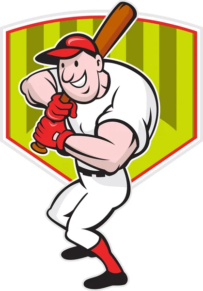 Gracz baseballu mrugnięcia kreskówka diament — Wektor stockowy
