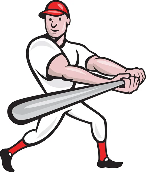 Baseball Player Batting tegneserie – Stock-vektor
