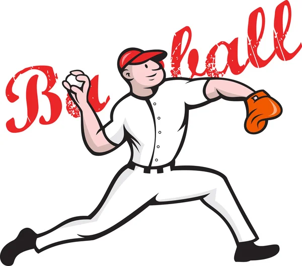 Baseballspieler Karikatur — Stockvektor