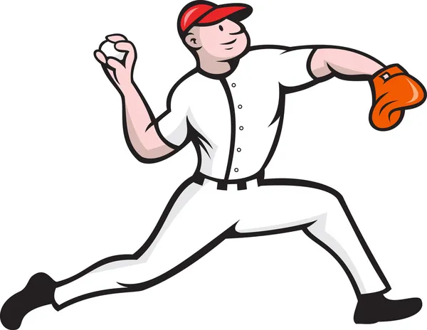 Baseball Pitcher Player Throwing — Stock Vector
